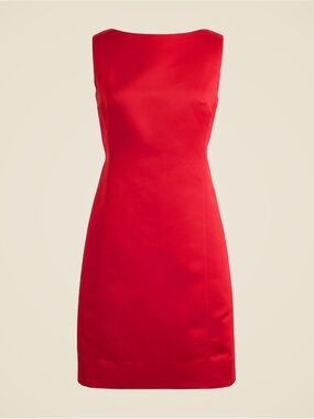 NWT J.Crew Collection red scoopback mini dress in satin- 4 Tall